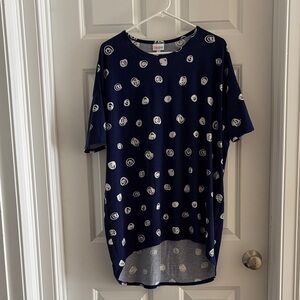 LuLaRoe Navy and White Top